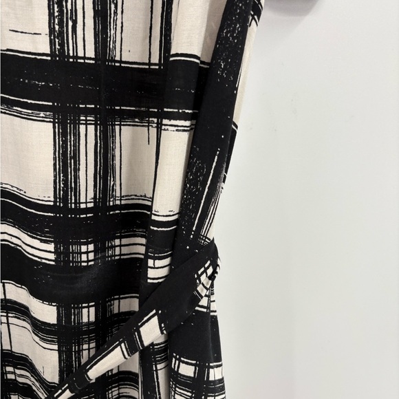 Velvet by Graham & Spencer Black White Plaid Tunic Dress Shirt Dress Belted xs - Picture 5 of 16